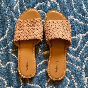 Soludos Rose Flat Sandals, Bisque, Size 6